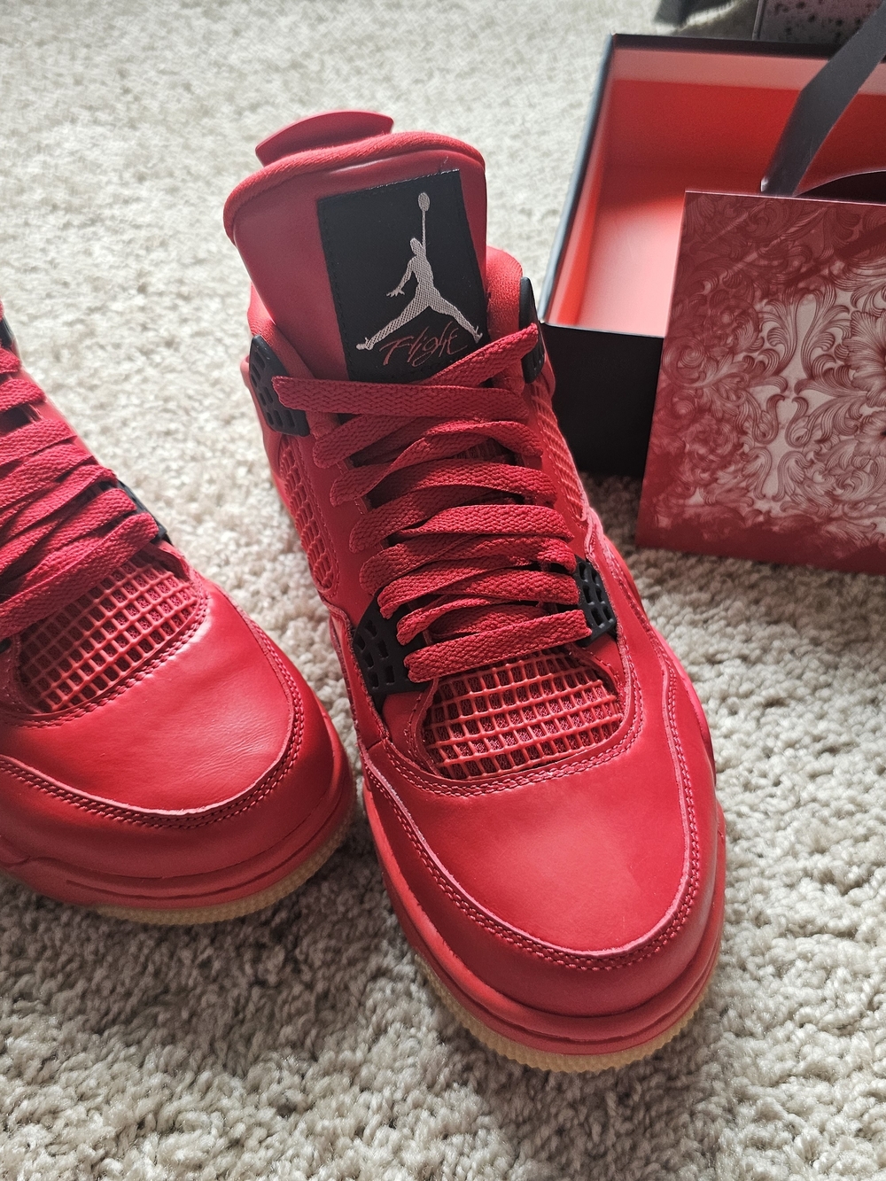 Jordan Red and Black Retro Style Sneakers
